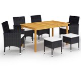 vidaXL 7-dijelni vrtni blagovaonski set crni | shoptok.hr