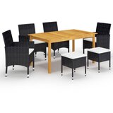vidaXL Vrtna jedilna garnitura 7-delna črna, (20968806) | Shoptok.si