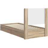  Krevetna konstrukcija s pohranom i uzglavljem Hrast sonoma Smeđa 100 x 200 cm | Shoptok.si