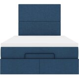 vidaXL Otomanski posteljni okvir z vzmetnico moder 120x200 cm blago | Shoptok.si
