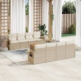 Maison Chic Seti vrtnega pohištva - Vrtna garnitura 9-delna z blazinami bež poli ratan, (21797529) | Shoptok.si