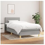  Box spring postelja z vzmetnico svetlo siv 100x200 cm blago | Shoptok.si