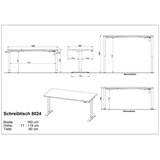 Germania Električna dvižna pisalna miza z nastavljivo višino z mizno ploščo v hrastovem dekorju 80x160 cm Boras – | Shoptok.si