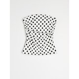 Sinsay Pamučni bandeau top s točkicama | shoptok.hr