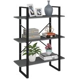 Ormarić za knjige s 3 razine sivi 80x30x105 cm masivna borovina | Eponuda.com