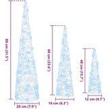 vidaXL Božično drevo 3 pcs Hladno bela 40 cm 60 cm 80 cm Akril | Shoptok.si
