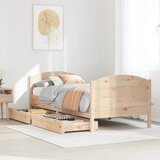 vidaXL Posteljni okvir brez vzmetnice 90x190 cm trdna borovina Cene