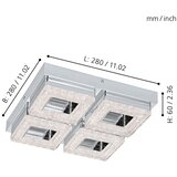 Eglo fradelo zidna/plafonjera/4, led, 4x4w, hrom/kristal | Eponuda.com