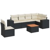 7-dijelni set vrtnih sofa od poliratana s jastucima crni | shoptok.hr