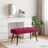  Klupa s gumbastim tkanjem Vinska crvena 80 x 40 x 46 cm Baršun | shoptok.hr