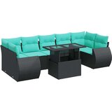  Vrtna garnitura - 8-dijelni set vrtnih sofa od poliratana s jastucima crni bagrem - Crna sa spremištem 1 | shoptok.hr