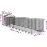  Kućica za pse s krovom svjetlosiva 117 x 609 x 123 cm čelična | shoptok.hr