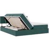 Postelja s shranjevanjem z vzmetnico Temno zelena 100 x 200 cm, (5000099435) | Shoptok.si