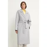 Calvin Klein Vuneni kaput boja: siva, za prijelazno razdoblje, oversize, K20K207089