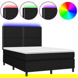  Box spring postelja z vzmetnico LED črna 140x200 cm b | Shoptok.si