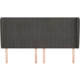  Vzglavje z ušesi temno sivo 163x23x118/128 cm žamet, (20794070) | Shoptok.si