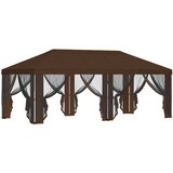  Pokrov za gazebo s bočnim zidovima 6 x 3 m Smeđa Poliester 190 | shoptok.hr