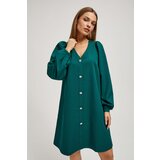 Marisse Emerald Dress With Puffed Sleeves And Decorative Buttons | Eponuda.ba