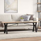  The Living Store Klubska mizica Y okvir 160x40x45,5cm trdna borovina lito železo - Klubska Mizica, (21496528) | Shoptok.si