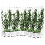 vidaXL Cvetlično korito z oporno mrežo belo 120x120x121,5 cm PP | Shoptok.si