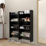 vidaXL Stenske omare za čevlje 4 kosi črne 60x18x60 cm iverna plošča Cene