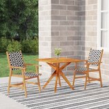 vidaXL 3-dijelni vrtni blagovaonski set od masivnog bagremovog drva | shoptok.hr