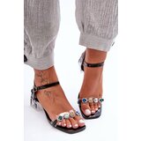 S. BARSKI Women's Heeled Sandals with Crystals Black SBarski | shoptok.hr