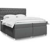  Krevet s oprugama i madracem tamnosivi 200 x 200 cm od tkanine | shoptok.hr