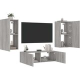  Stenske TV omarice z LED lučkami 3 kosi siva sonoma, (20988759) | Shoptok.si