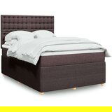 vidaXL Box spring postelja z vzmetnico temno rjava 160x200 cm blago, (21306439) | Shoptok.si