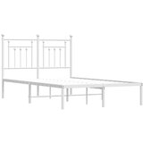  Metalni okvir za krevet s uzglavljem bijeli 135x190 cm | shoptok.hr