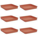  Kvadratna posuda za cvijeće 6 pcs Crvena cigla 15 x 15 x 2 cm | Eponuda.com
