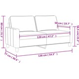  Dvosjed od tkanine siva 120 cm od umjetne kože | shoptok.hr