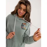 Fashion Hunters Pistachio women's kangaroo sweatshirt with SUBLEVEL prints