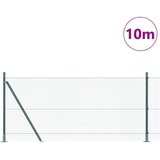 vidaXL varjena žičnata ograja s 7 stebrički na robu Zelena 0.8x10 m Jeklo | Shoptok.si