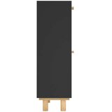 Ormarić za cipele crni 52 x 25 x 80 cm drvo i prirodni ratan | Eponuda.ba