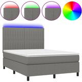  The Living Store Box spring postelja z vzmetnico LED temno siva 140x200 cm blago - Box Spring Postelja, (21499488) | Shoptok.si