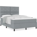 vidaXL Postelja s škrbino z vzmetnico svetlo siva 140x190 cm tkanina, (22084049) | Shoptok.si