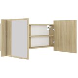  LED kupaonski ormarić s ogledalom boja hrasta 100x12x45 akrilni | Eponuda.com