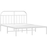 vidaXL Kovinski posteljni okvir z vzglavjem bel 183x213 cm | Shoptok.si