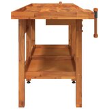  Radni stol s ladicama i škripcima 192x62x83 cm od drva bagrema | shoptok.hr