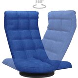 vidaXL Vrtljiv talni stol modro blago | Shoptok.si