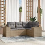 vidaXL 4-dijelni set vrtnih sofa s jastucima bež od poliratana | shoptok.hr