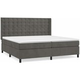  Krevet s oprugama i madracem tamnosivi 200x200 cm baršunasti | shoptok.hr