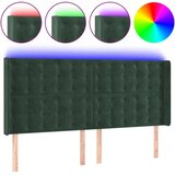  LED posteljno vzglavje temno zeleno 203x16x118/128 cm žamet, (20951707) | Shoptok.si