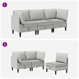  Set namještaja za dnevni boravak 3 pcs Svjetlosiva Tkanina | shoptok.hr