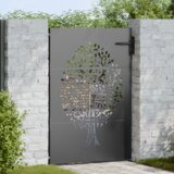 vidaXL Vrtna vrata Crna 100 x 125 cm Čelik s praškastim premazom | shoptok.hr
