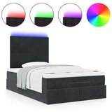  Otomanski okvir kreveta s madracima crni 120x190 cm baršunasti | shoptok.hr