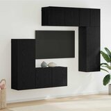  TV zidna jedinica 5 kom. Crni hrast Konstruirano drvo Crna 100 x 30 x 41 cm Cijene