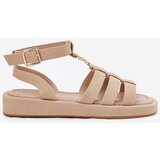 Boto Ladies Platform Sandals With Golden Detail Beige Kartia | Shoptok.si
